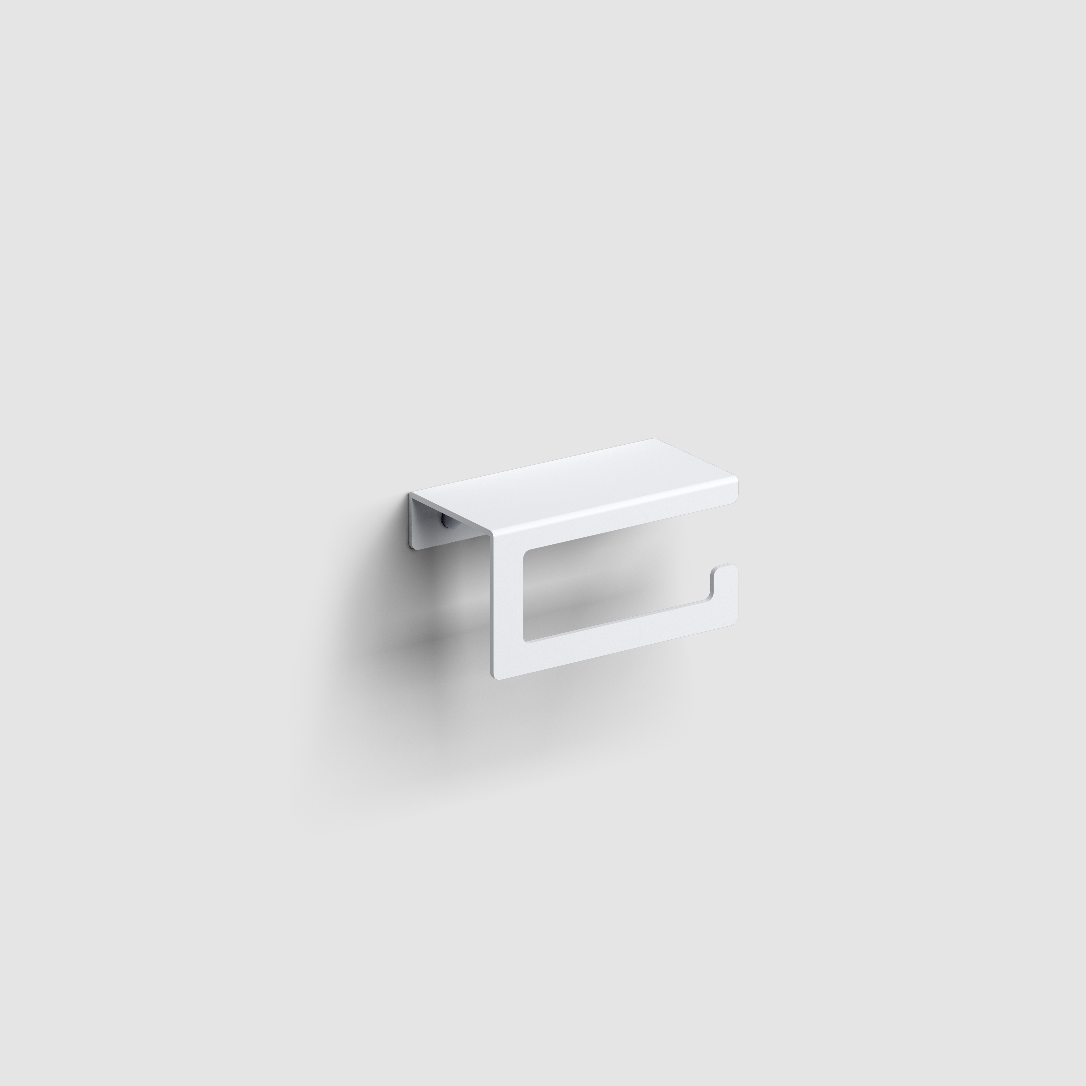 Clou Fold toiletrolhouder met cover, gebogen model, mat wit CL/09.04029.20